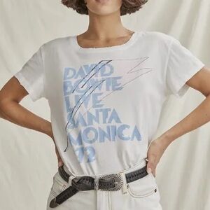 Elizabeth and James David Bowie Band T-Shirt with Blue and Pink Graphic